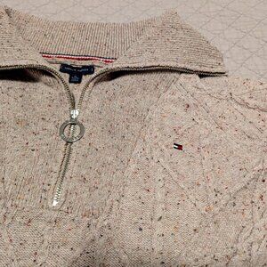 Tommy Hilfiger Women's Size XL Cable Knit Quarter-Zip Sweater